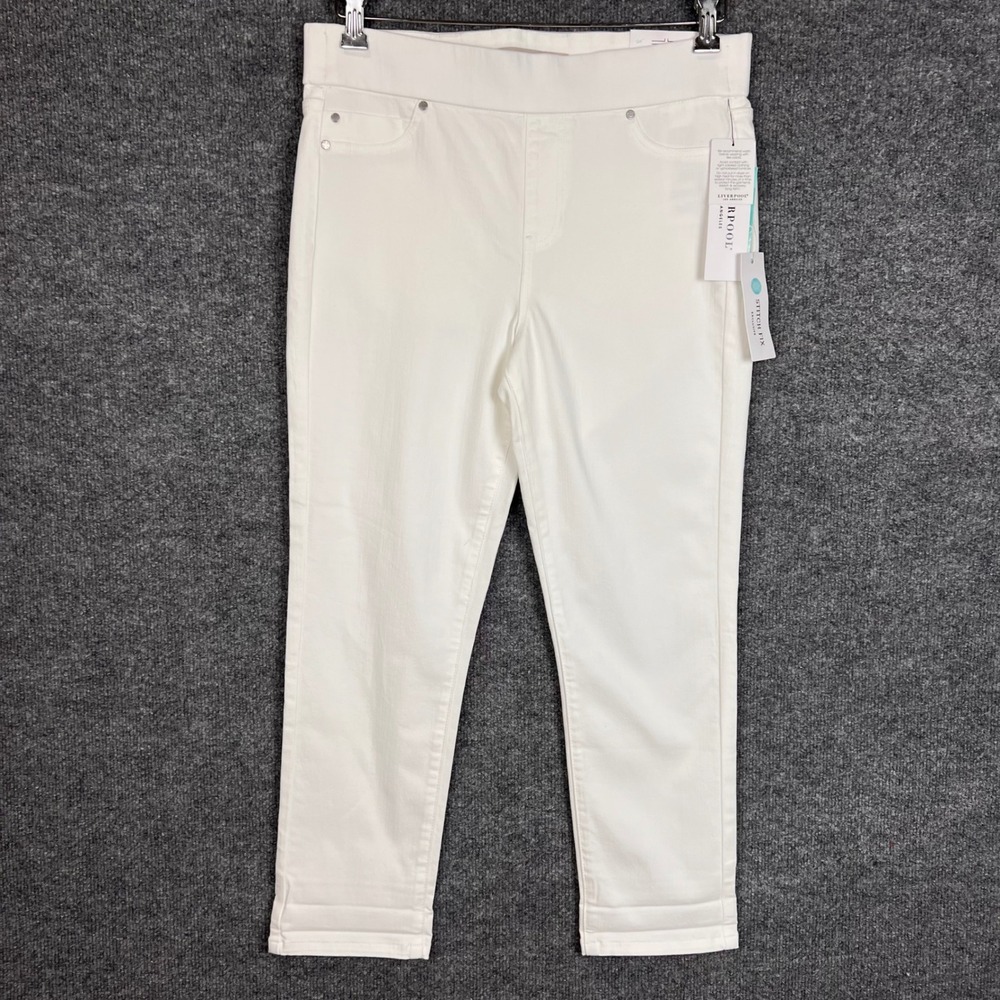New Liverpool Mirabella Capri Roll Cuff Skinny Jean Womens 6 /28 White
